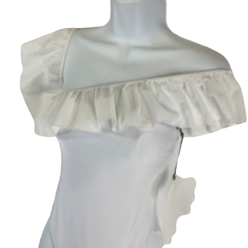 Tularosa Swimsuit Women's Sz XXS White Kimber One Piece Shoulder Ruffle $148 Nwt - Picture 3 of 16
